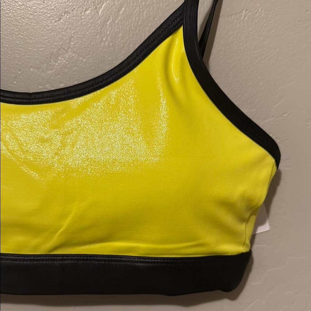ZYIA Neon Yellow and Black Light n Tight Sports Bra Small - Picture 2 of 6